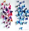 Sticker mural de papillon 3D Butterflies simulées 3D Butterfly Double aile décoration murale art décalage de maison 6456834