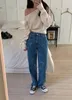 Women's Jeans Spring Summer Long Straight Pant Women Bow Print Fashion Korean Style Ladies Trousers Casual Loose Woman High Waist Pants