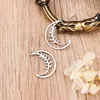 Dangle Earrings Moon Shape Hollow Out Women Vintage Tree Branch Silver Color Ear Pendant For Woman Jewelry Accessories