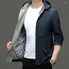 Herrjackor 2024 Autumn Hoodie Jacket Slim Fit Middle Age Fashion Trend mångsidig