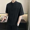 Casual shirts voor heren 2024 Half mouwen Top Chinese shirt kort zomerse modemerk PI Shuai Tang Dress M-3XL