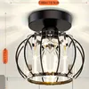 Deckenleuchten moderne E26-Touch-kontrollierte Lampe mit poliertem Kristallschatten-luxuriöser halbflush-Halterung für Schlafzimmer Badezimmer Flur