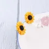 Hölzer Ohrringe Gänseblümchen Harz Sonnenblume für Frauen