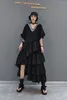Robes de fête Vefadisa 2024 Robe de mode d'été Black V-collier lâche Cake Jupe asymétrique personnalisée Trendy Girl irrégulière ZY748