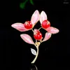 Broschen elegante Pflanzenfrucht für Frauen Modedesign Emaille rotes Blumenkleid Cheongsam Accessoires Pins Corsage Geschenk