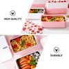 Dinnerware Strawberry Pattern Bento Lunch Box Portable Meal Reviners Lunchas de 2 camadas para piquenique