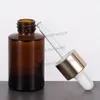 Bouteilles de rangement 10pcs 30 ml Amber Dropper Cosmetic Emballage Verre Skincare Contasseur d'huile essentielle