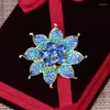 Spille colorate floreali floreali spille blu corsia di strass corsage femminile cardigan abbottonate con fibbia per fibbia per manutenzione