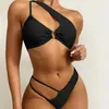 Swimwear femminile Sexy Bikini Thong Taglia il costume da bagno a corda di design Y2K Micro Micro Women One-Shoulder Set di bikini irregolari Mujer Beach Outfit