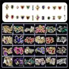1box 3D Nail Awonyons Heart Charms Jewelry Glass Luxe Diamond Crystal Nails Art Demorations Set Diy Manicure Accessories 240426