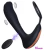 Neue Fernbedienungssteuerung Prostata -Massager USB -Ladung mit Hahnenring -Butt Plug Anal Vibrator Sex Toys für Männer Anal Prostata Y1910285252859