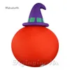 Grand grand ballon de lanterne de la tête de citrouille gonflable à la tête gonflable de la lanterne aérienne souriante avec un chapeau pour la décoration de la fête de l'Hallowmas