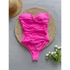 Swimwear Women 2024 Sexy Bandeau découpé en un seul morceau de maillot de bain Femme Femme High Leg Monokini Bather Bathing Fssction nage v5512