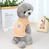 Dog Apparel Pet Clothes Spring And Summer Thin Sun Flower Striped Vest Teddy Shirts Cat Clothing