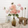 Dekorative Blumen 5 Köpfe künstliche Pfingstrose Seidenbraut Bouquet gefälschte Blumenzweige Home Hochzeitsfeier DIY Decor Supplies Handwerkstisch Arrangieren