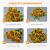 Dekoratif Çiçekler Gül Altın Çiçek Dekoru Yapay Güller Kökeli İpek Yemek Masası Merkez Parçası