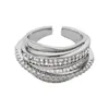 Cluster ringen mode zirkoon wrap voor vrouwen zilveren kleur elegant drop slangen feest sieraden cadeau j9d0