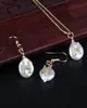 Real Pearl pavé 26 LETTRE D'ALPHABET CHARME BLANC CZ CRISTAL GOLD PENDANT Collier Drop Boucle d'oreille Bijoux Bijoux Gift Gift Earr3907458