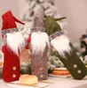 Decorações de Natal Sem Face Doll Wine Bottle Borderyery Border