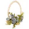 Fleurs décoratives fausse perles de bois guirlande mariage couronne en bois artificiel piton