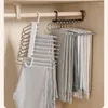 Hangers 5 in 1/9 1 Vouwend broekrek roestvrijstalen broek multifunctionele spaarruimtehanger voor stropdas