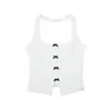 Tanks pour femmes Trafza Femmes avant noix papillon Halter Halter Vintage Solide sans manches Backless Vest Tops Side Hip Zip Slim Tank Y2k Woman Vêtements