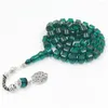 Strand Tasbih Green Resin Muslim Man Bracelet Islamic Fashion Rosary Prayer Beads Misbaha