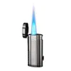 Tre Fire Blue Flame Cigar Accendino Carite Carite Nascus Cig Afferbabile Torcia Accendino più leggera confezione da regalo