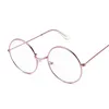 Vintage okrągłe okulary przezroczyste obiektyw Modna złota metalowa rama Optical Men Men Women Eyeglass Fake 240423