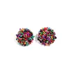 Boucles d'oreilles étalon simples résine ethnique multicolore perlé à la main pour femmes accessoires Bohême bijoux de mode géométrique rond