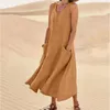 Solide lässig losen Sommer lange Kleider für Frauen elegant hübsch Womens Plus Size Midi Kleider Einfache weibliche Maxikleid 240411