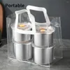 Dinnerware WORTHBUY Sealed Lunch Box Portable 304 Stainless Steel Storage Container Microwave Heatable Leak-proof Bento