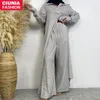 Ropa étnica Ramadán Abayas para mujeres Cárdigan de satén impresa con pantalones Turquía Modestía de túnica Mujer marroquí Mujer musulmán Kaftan Kimono