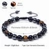 Brin 8/10 mm Tiger Eye Bracelet Bracelet Natural Black Agate Stone Femme Hommes Bracelets Braïed Rope Bangles Bijoux Cadeaux