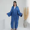 Vêtements ethniques Cardigan modeste musulman élégant pour les femmes Aid Dubai Open Abaya Robe 2024 Mate de dinde de luxe à manches longues Ching Ching Luxury
