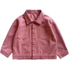 Ceket çocuk moda üst 2024 bahar giyim pembe ve erkekler için pembe basit ceket çok yönlü moda çocuk kıyafetleri