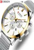 2019 New Curren Watch Men Chronograph Quartz Business Mens Watchs Top Brand Luxury Areatoproof Wrist Watch Reloj Hombre SAAT2867769