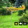 3D Plane Garden Weather Vane Plug Decor Anti-corrosion Metal Airplane Plug-in Windmill Weatherproof Ornaments for Outdoor Garden 240430