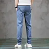 Pantaloni maschili tasca da uomo con cerniera dritta casual tratto slim fit pantaloni di business moda di alta qualità