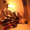 Table Lamps Vintage Steampunk Desk Lamp Pipe Light Unique Industrial Style Robot Bedside For Bedroom Restaurant Cafe Decoration