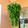 Flores decorativas planta artificial eucalipto enredadera para decoración del jardín doméstico hojas verdes de la pared de la pared al aire libre