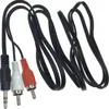 3,5 mm stereo mannelijke plug naar 2rca phono mannelijke audio AV video hoofdtelefoon adapter connector kabel kabel kabelsplitser