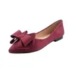 Casual schoenen puntige flats vrouwen Koreaanse boog grote dames eenvoudige solide kleur lage hiel werk comfortabel voor