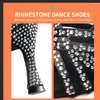 Dans Ayakkabıları Latin Balo Salonu Kırmızı Siyah Mavi Kahverengi Rhineston Latino Çocuklar İçin Dans Et