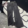 Pantalon féminin à la mode rétro décontractée mi-haute taille