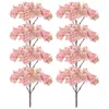 Decorative Flowers 8 Pcs Simulated Cherry Blossom Tree Miniature Sand Table Bush Trees Model Architecture Decor Simulation