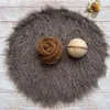 Blankets Don&Judy Born Set Pography Props Soft Knit Baby Wrap Faux Fur Long Pile Blanket Background Infant Po Shoot Accessories