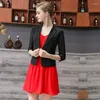 Kadın Suits Kadınlar Kore İnce Moda Takım İnce Şifon Kısa Tek Düğmesi Lady Ofis Küçük Ceket Üstleri Ol Professional B14
