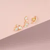 Boucles d'oreilles Aide 925 Sterling Silver Zircon For Women Geometry Series Fleur Crown / Moon Star Crystal Party Party Party Party