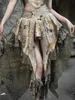 تنانير ربيع 2024 نساء صيني جاكار الدانتيل زائدة على متن تنورة أنيقة جميلة فضفاضة ملابس مريحة